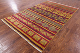 Tribal Moroccan Hand Knotted Wool Rug - 6' 3" X 9' 3" - Golden Nile