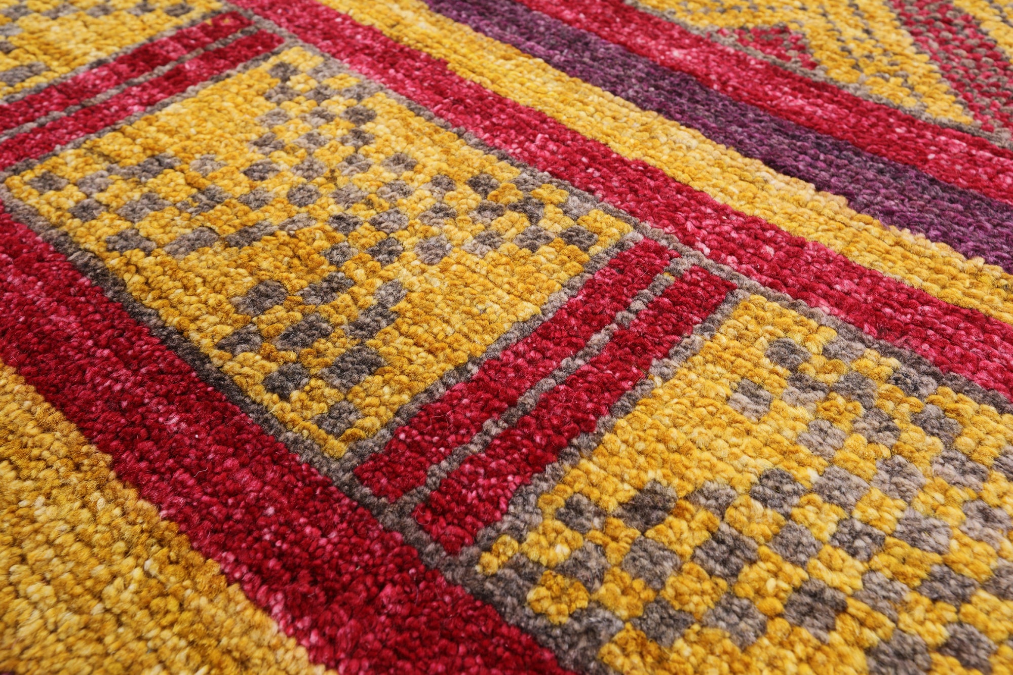 Tribal Moroccan Hand Knotted Wool Rug - 6' 3" X 9' 3" - Golden Nile