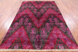 Ikat Hand Knotted Wool Rug - 5' 10" X 8' 10" - Golden Nile