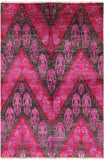 Ikat Hand Knotted Wool Rug - 5' 10" X 8' 10" - Golden Nile