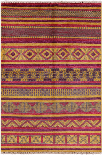 Tribal Moroccan Handmade Wool Rug - 6' 0" X 9' 0" - Golden Nile
