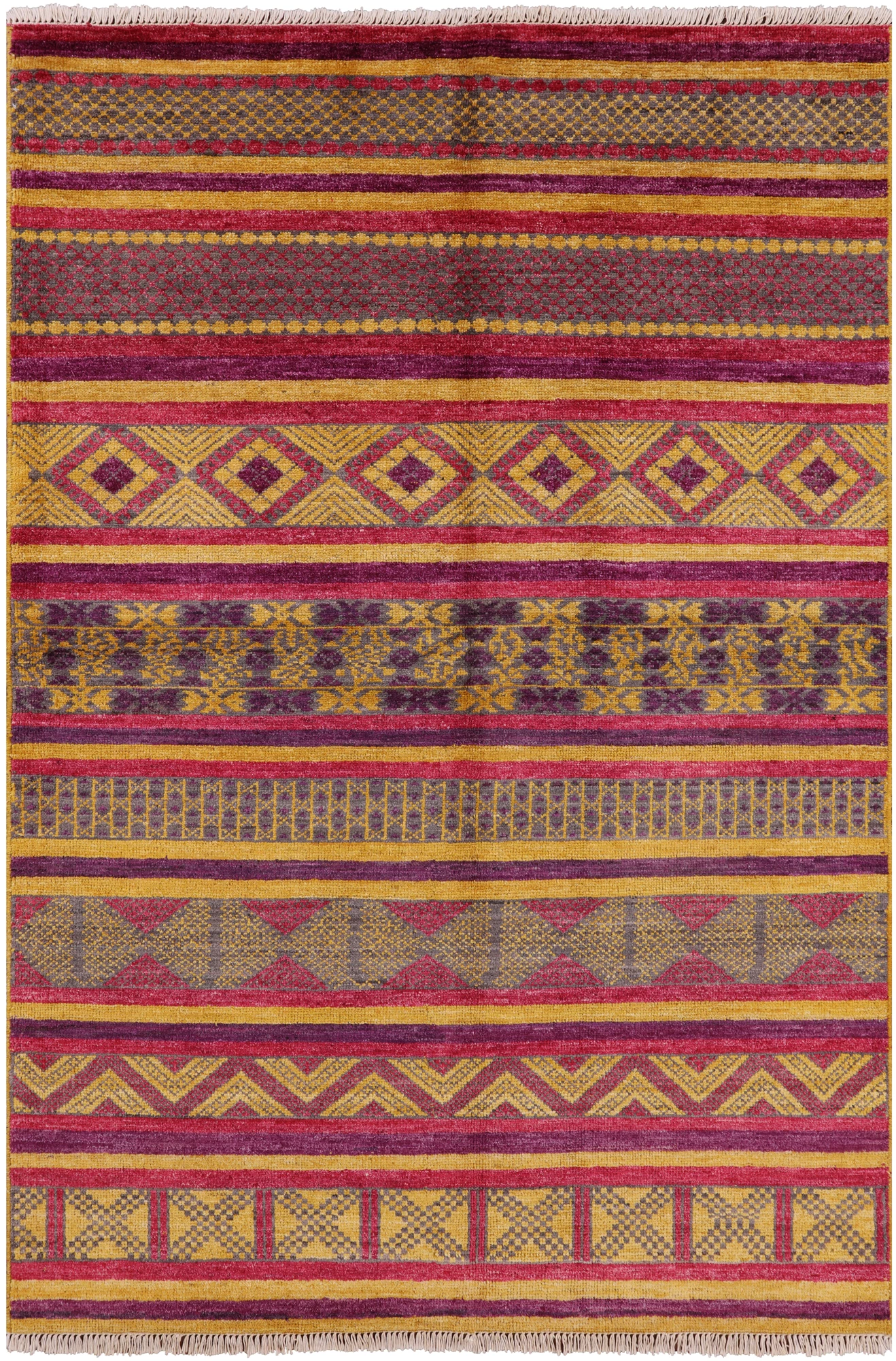 Tribal Moroccan Handmade Wool Rug - 6' 0" X 9' 0" - Golden Nile