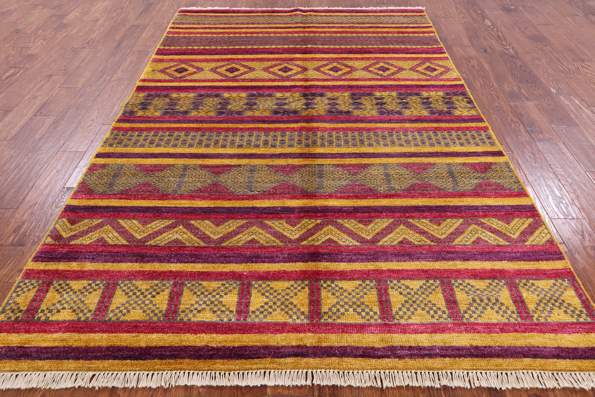 Tribal Moroccan Handmade Wool Rug - 6' 0" X 9' 0" - Golden Nile