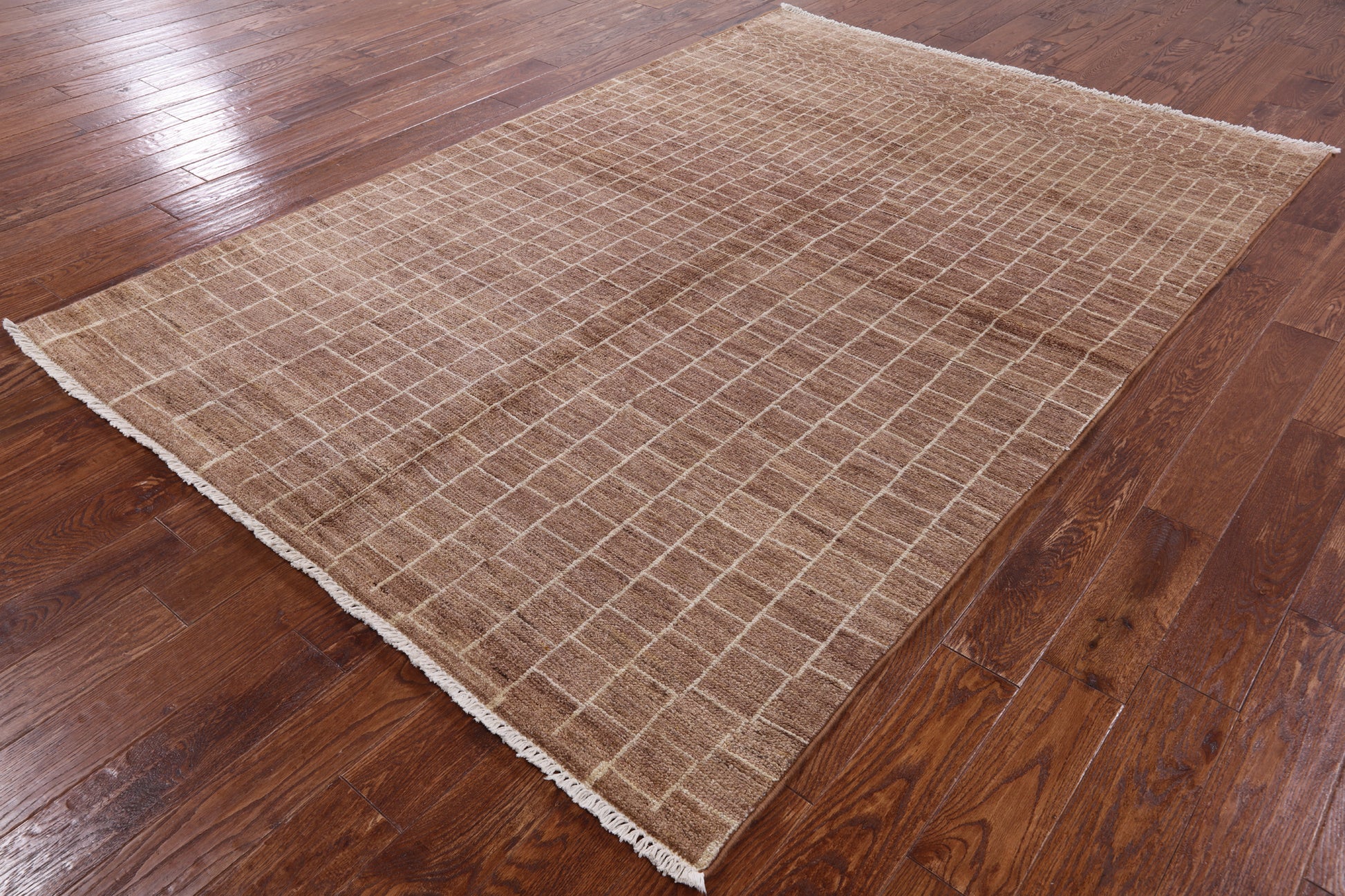 Brown Moroccan Handmade Rug - 6' 1" X 8' 10" - Golden Nile