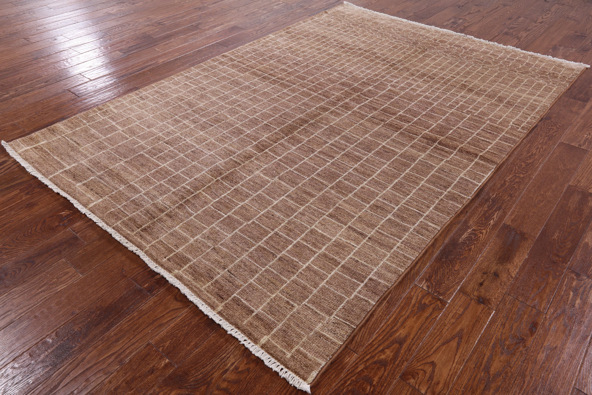 Brown Moroccan Handmade Rug - 6' 1" X 8' 10" - Golden Nile
