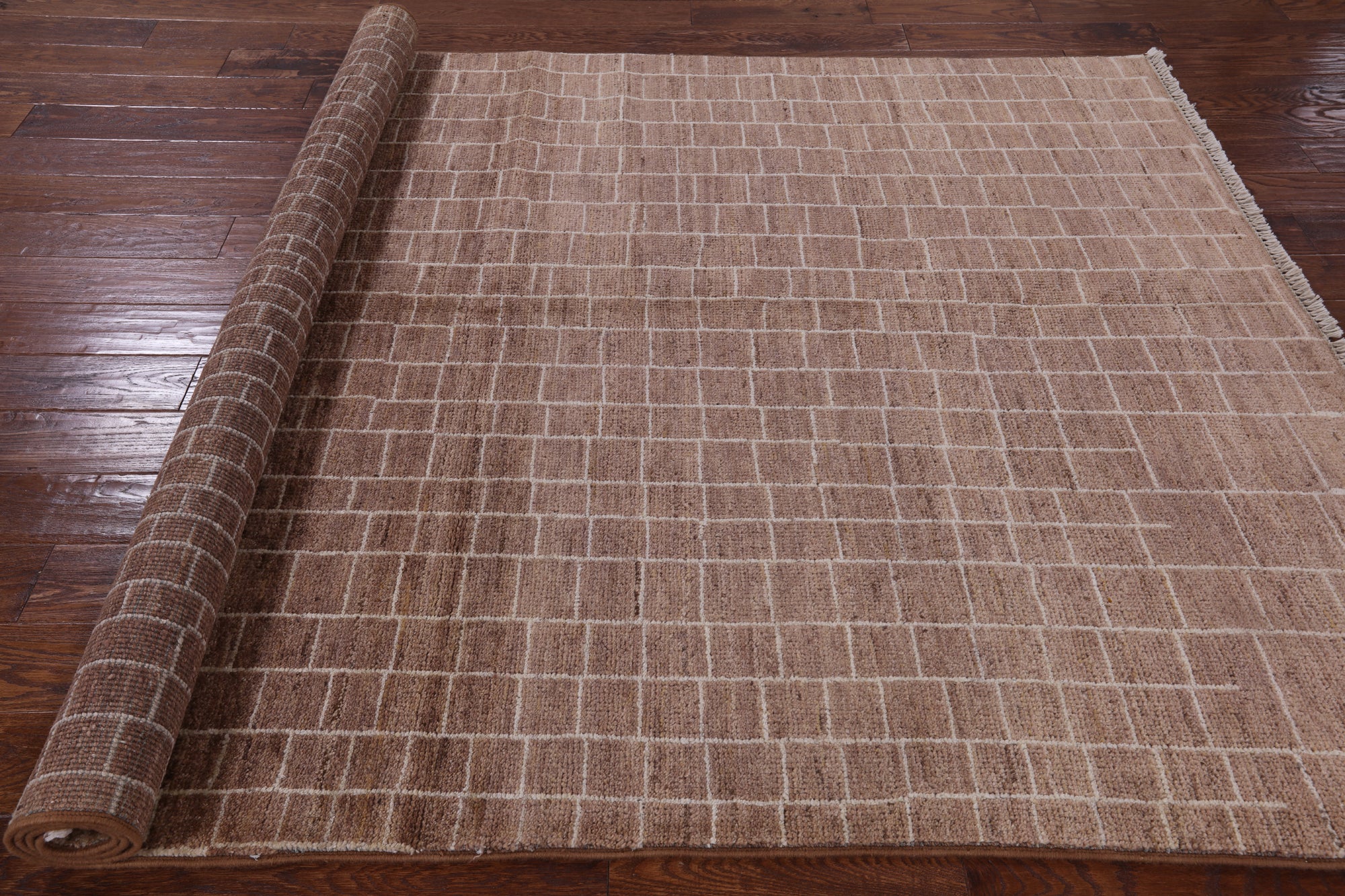 Brown Moroccan Handmade Rug - 6' 1" X 8' 10" - Golden Nile