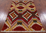 Ikat Hand Knotted Wool Area Rug - 4' X 6' 3" - Golden Nile