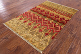 Ikat Hand Knotted Wool Area Rug - 4' 0" X 6' 1" - Golden Nile