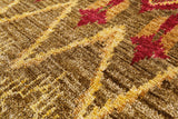 Ikat Hand Knotted Area Rug - 5' 0" X 8' 3" - Golden Nile