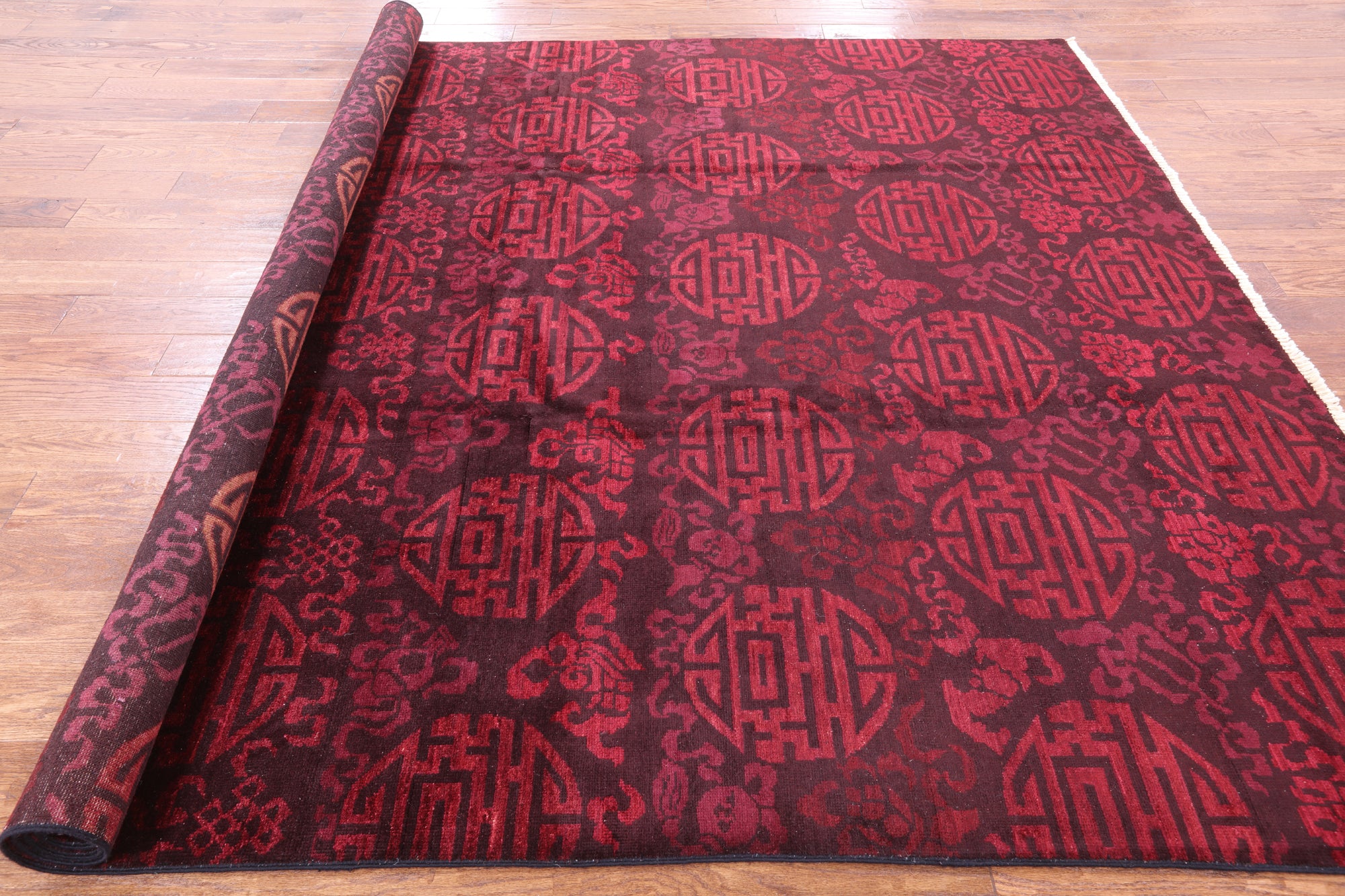 Full Pile Overdyed Handmade Wool Area Rug - 8' 2" X 9' 10" - Golden Nile
