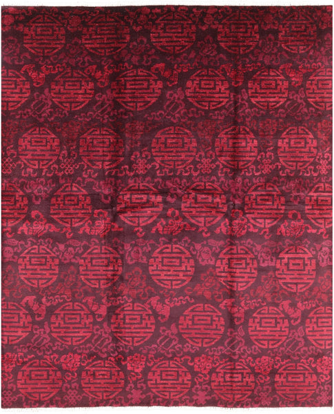 Full Pile Overdyed Handmade Wool Area Rug - 8' 2" X 9' 10" - Golden Nile