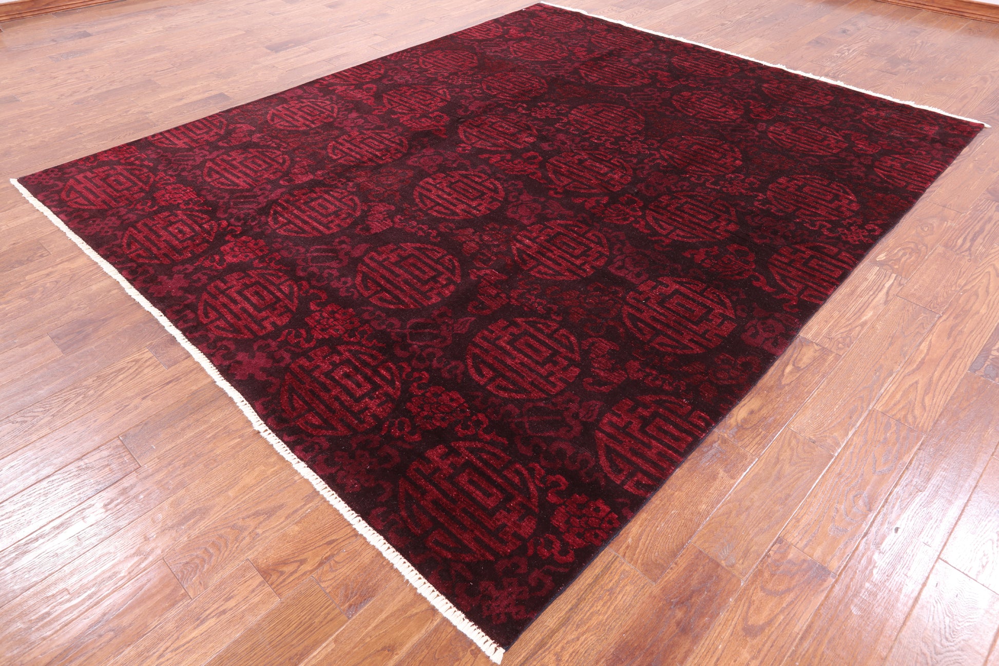 Full Pile Overdyed Handmade Wool Area Rug - 8' 2" X 9' 10" - Golden Nile
