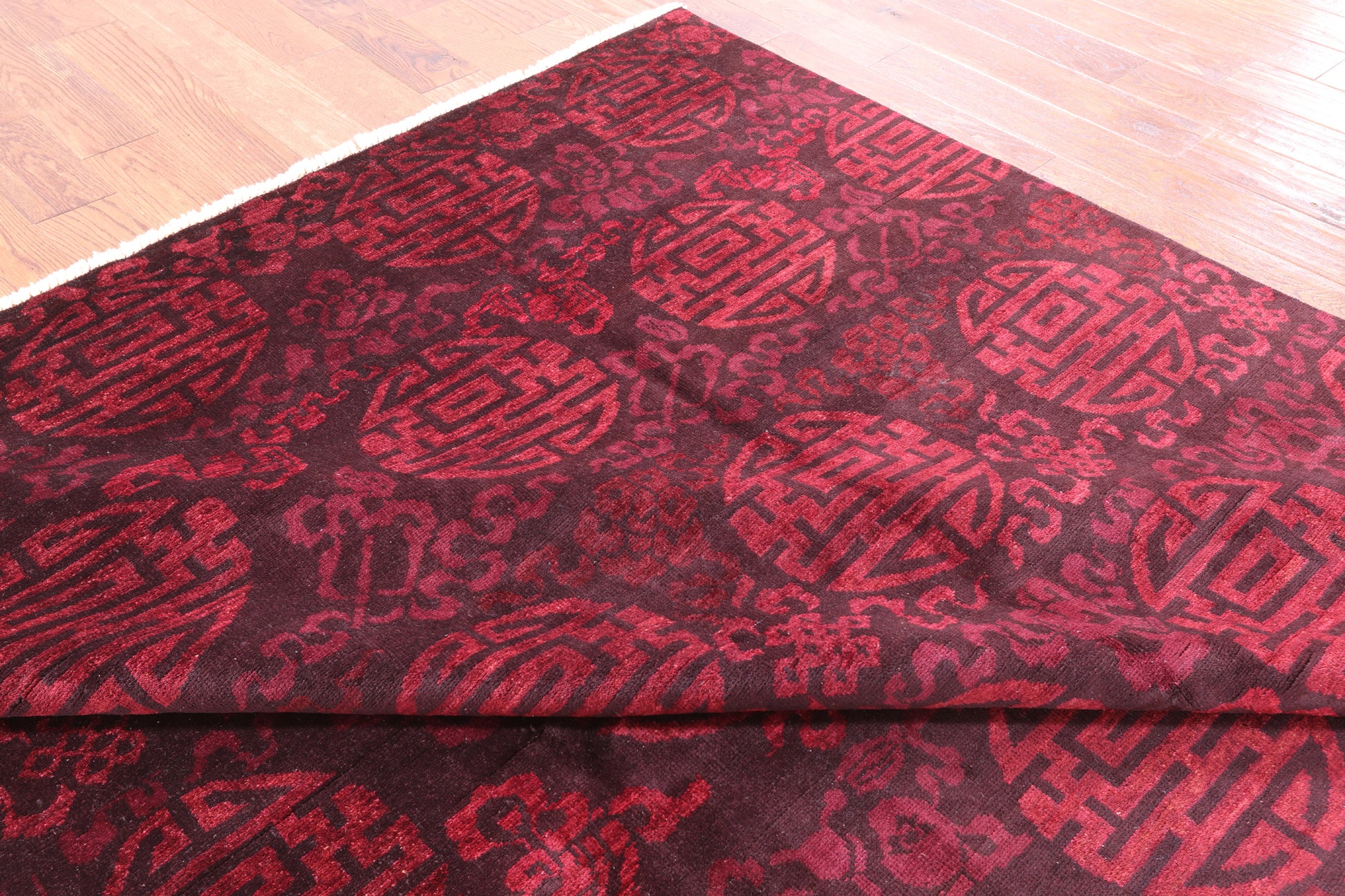 Full Pile Overdyed Handmade Wool Area Rug - 8' 2" X 9' 10" - Golden Nile