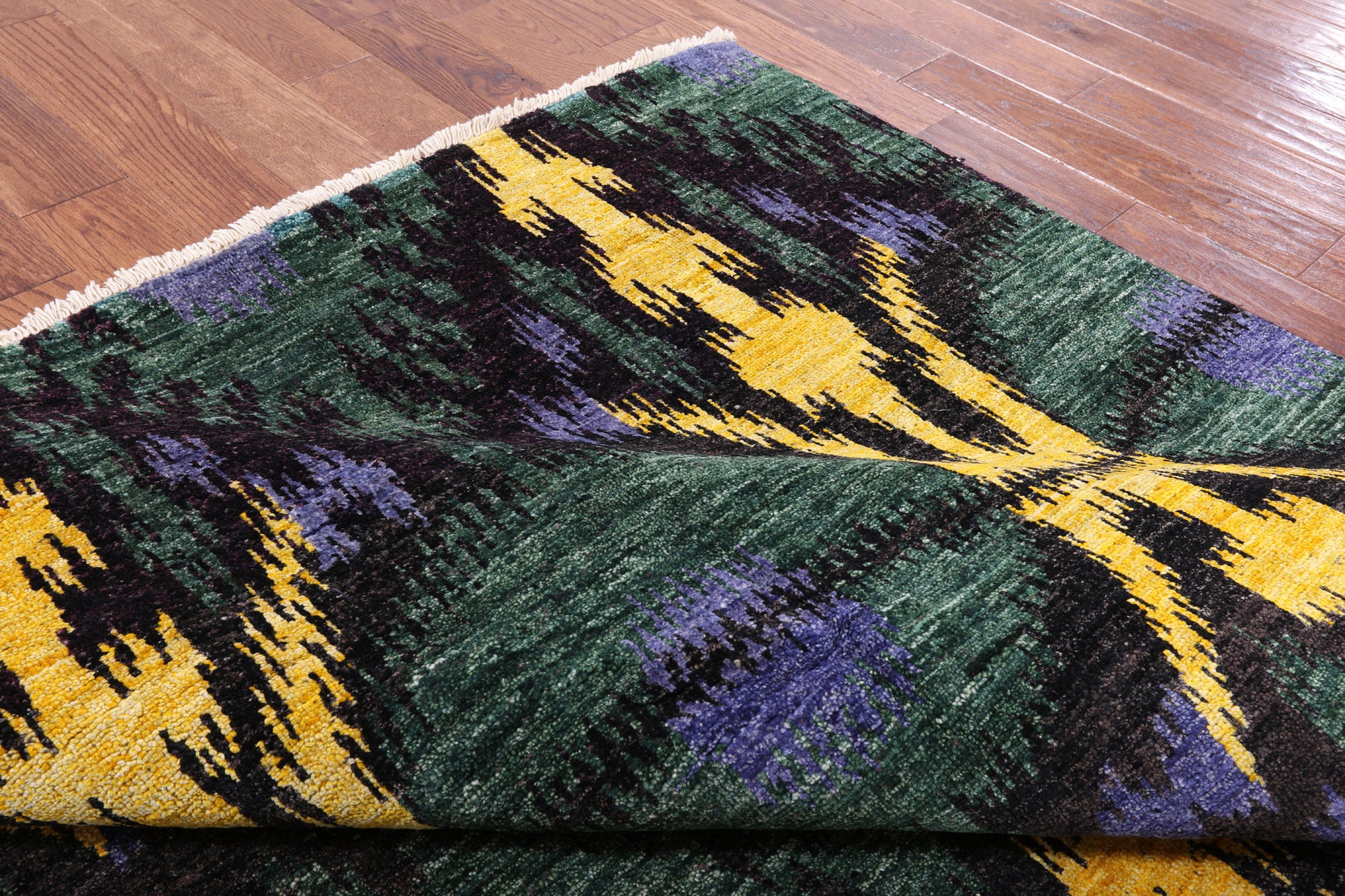Ikat Handmade Wool Area Rug - 7' 10" X 10' 1" - Golden Nile