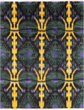 Ikat Handmade Wool Area Rug - 7' 10" X 10' 1" - Golden Nile