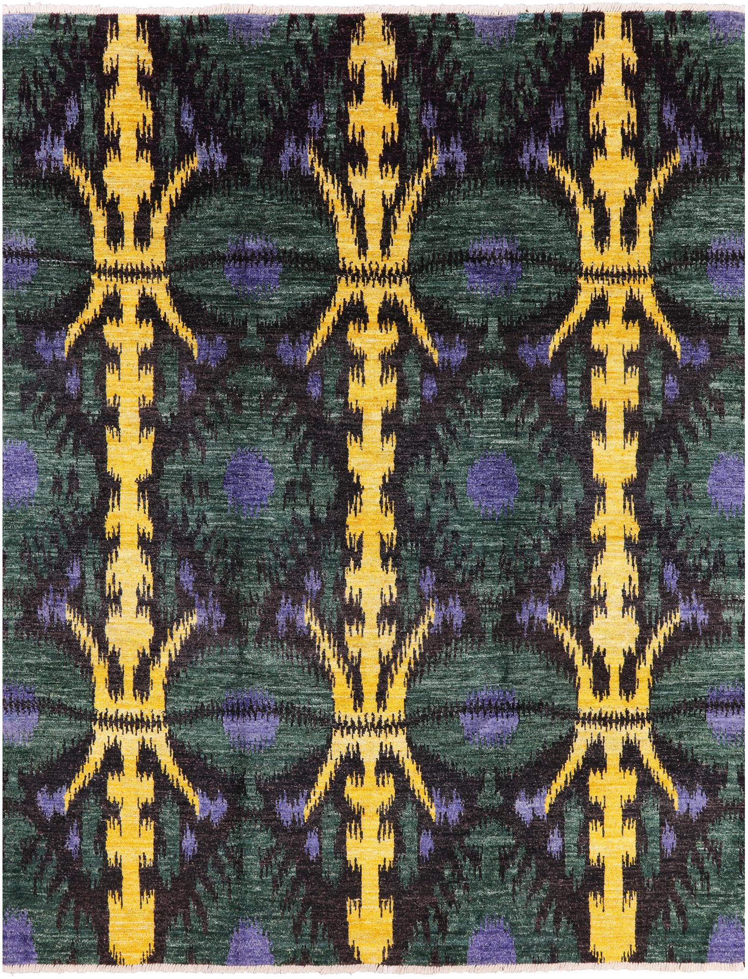 Ikat Handmade Wool Area Rug - 7' 10" X 10' 1" - Golden Nile