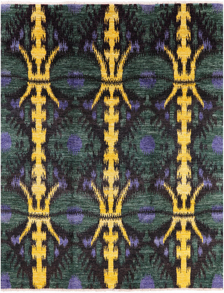 Ikat Handmade Wool Area Rug - 7' 10" X 10' 1" - Golden Nile