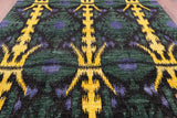Ikat Handmade Wool Area Rug - 7' 10" X 10' 1" - Golden Nile