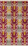 Ikat Hand Knotted Wool Area Rug - 4' 5" X 7' 0" - Golden Nile