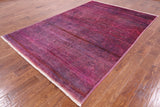 Signed Overdyed Full Pile Hand Knotted Rug - 6' 2" X 9' - Golden Nile