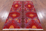 Ikat Hand Knotted Wool Area Rug - 4' 6" X 7' 2" - Golden Nile