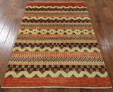 4 X 6 Tribal Gabbeh Oriental Hand Knotted Rug - Golden Nile