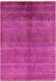 Pink Full Pile Overdyed Hand Knotted Wool Area Rug - 6' 3" X 8' 10" - Golden Nile