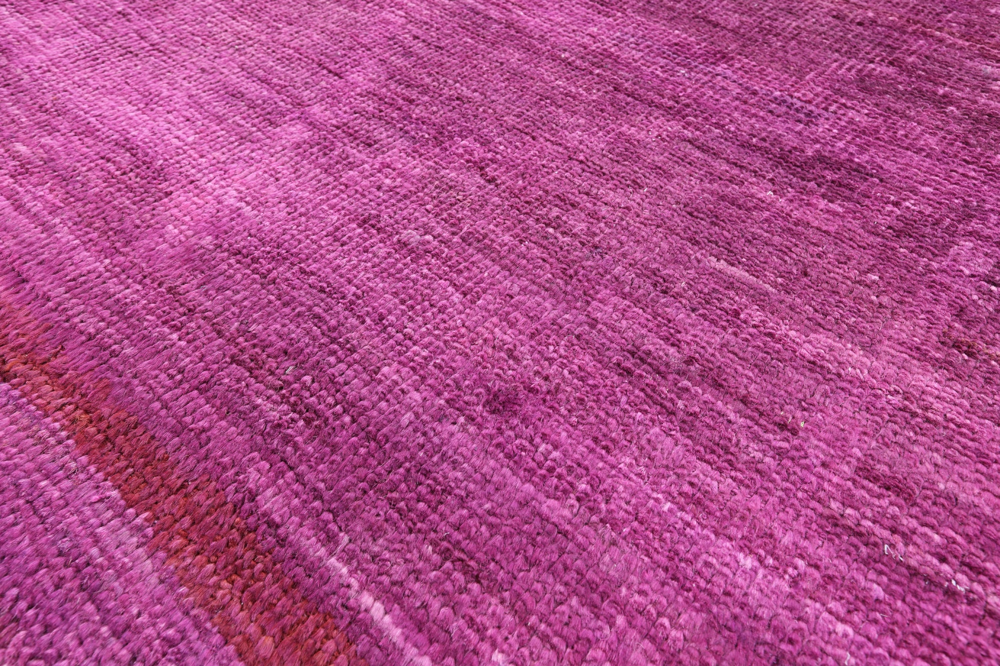 Pink Full Pile Overdyed Hand Knotted Wool Area Rug - 6' 3" X 8' 10" - Golden Nile