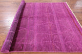 Pink Full Pile Overdyed Hand Knotted Wool Area Rug - 6' 3" X 8' 10" - Golden Nile