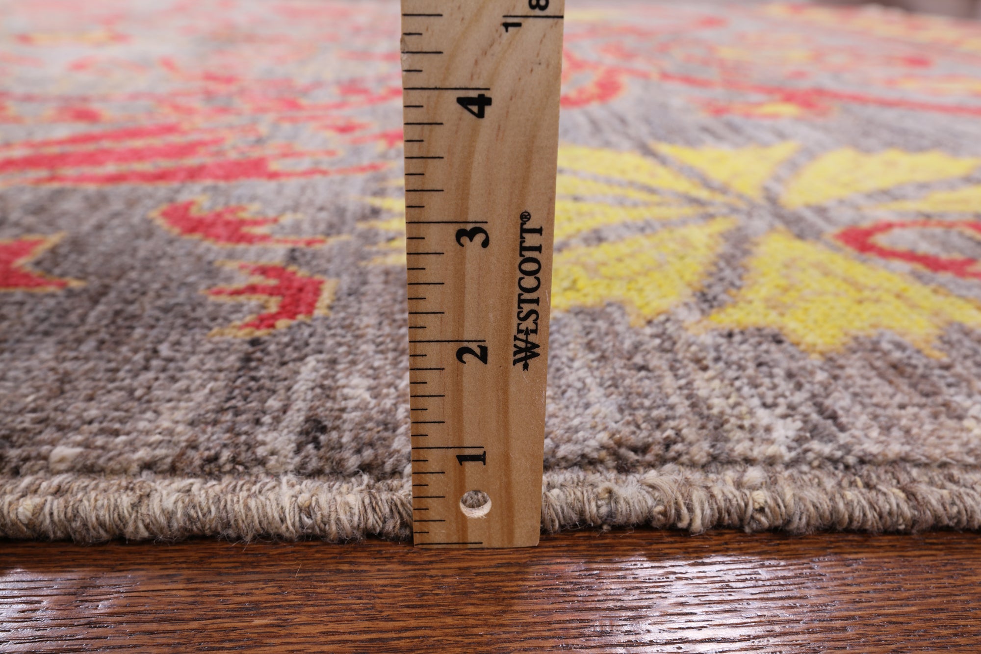 Grey Ikat Handmade Wool Area Rug - 6' 3" X 8' 8" - Golden Nile