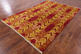 Ikat Handmade Area Rug - 5' 10" X 9' 1" - Golden Nile