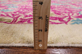 Ivory William Morris Handmade Wool Area Rug - 6' 1" X 8' 10" - Golden Nile
