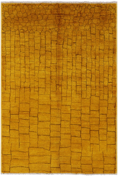 Moroccan Hand Knotted Wool Rug - 5' 10" X 8' 7" - Golden Nile
