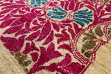 Ivory William Morris Hand Knotted Wool Area Rug - 6' 2" X 9' 1" - Golden Nile