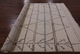 Ivory Tribal Moroccan Hand Knotted Rug - 8' 0" X 10' 5" - Golden Nile