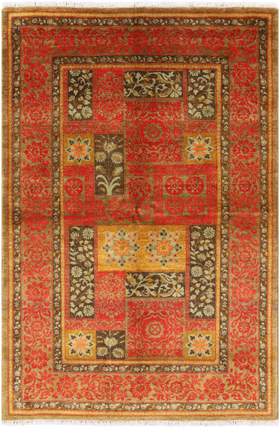 William Morris Hand Knotted Wool Area Rug - 5' 2" X 7' 8" - Golden Nile
