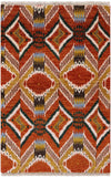 Ikat Hand Knotted Wool Area Rug - 4' 1" X 6' 4" - Golden Nile