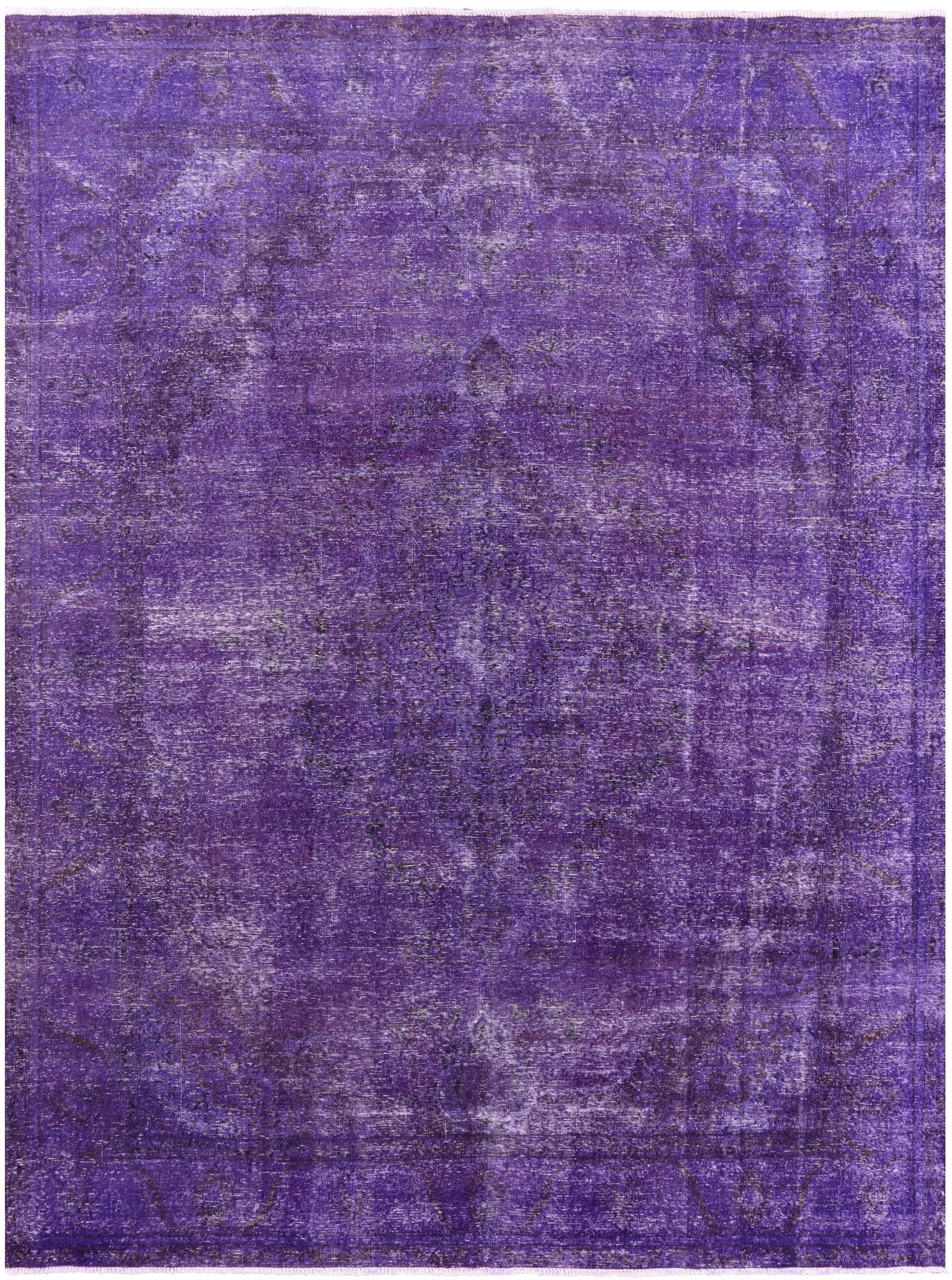 Purple Persian Overdyed Hand Knotted Wool Rug - 9' 7" X 12' 9" - Golden Nile