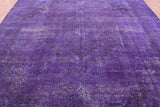 Purple Persian Overdyed Hand Knotted Wool Rug - 9' 7" X 12' 9" - Golden Nile