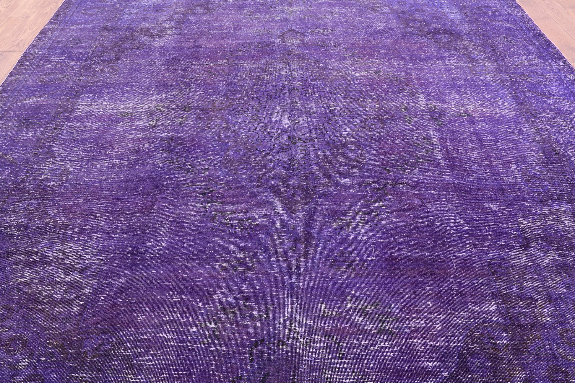 Purple Persian Overdyed Hand Knotted Wool Rug - 9' 7" X 12' 9" - Golden Nile