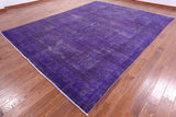 Purple Persian Overdyed Hand Knotted Wool Rug - 9' 7" X 12' 9" - Golden Nile
