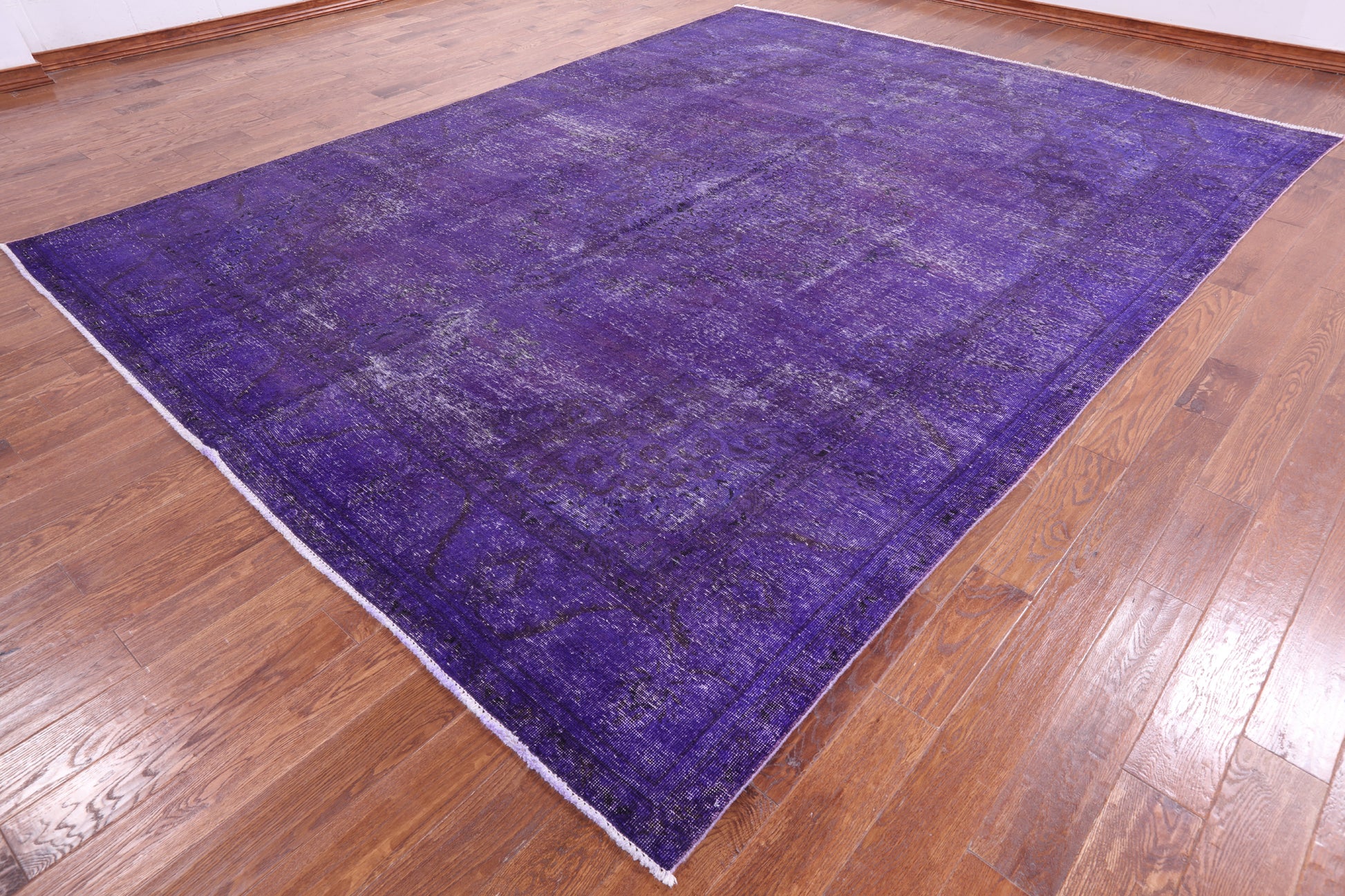 Purple Persian Overdyed Hand Knotted Wool Rug - 9' 7" X 12' 9" - Golden Nile