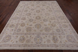 Ivory Peshawar Washed Out Handmade Wool Rug - 8' 2" X 10' 1" - Golden Nile