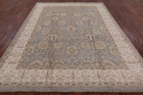 Grey Peshawar Hand Knotted Wool Rug - 8' 3" X 10' 2" - Golden Nile