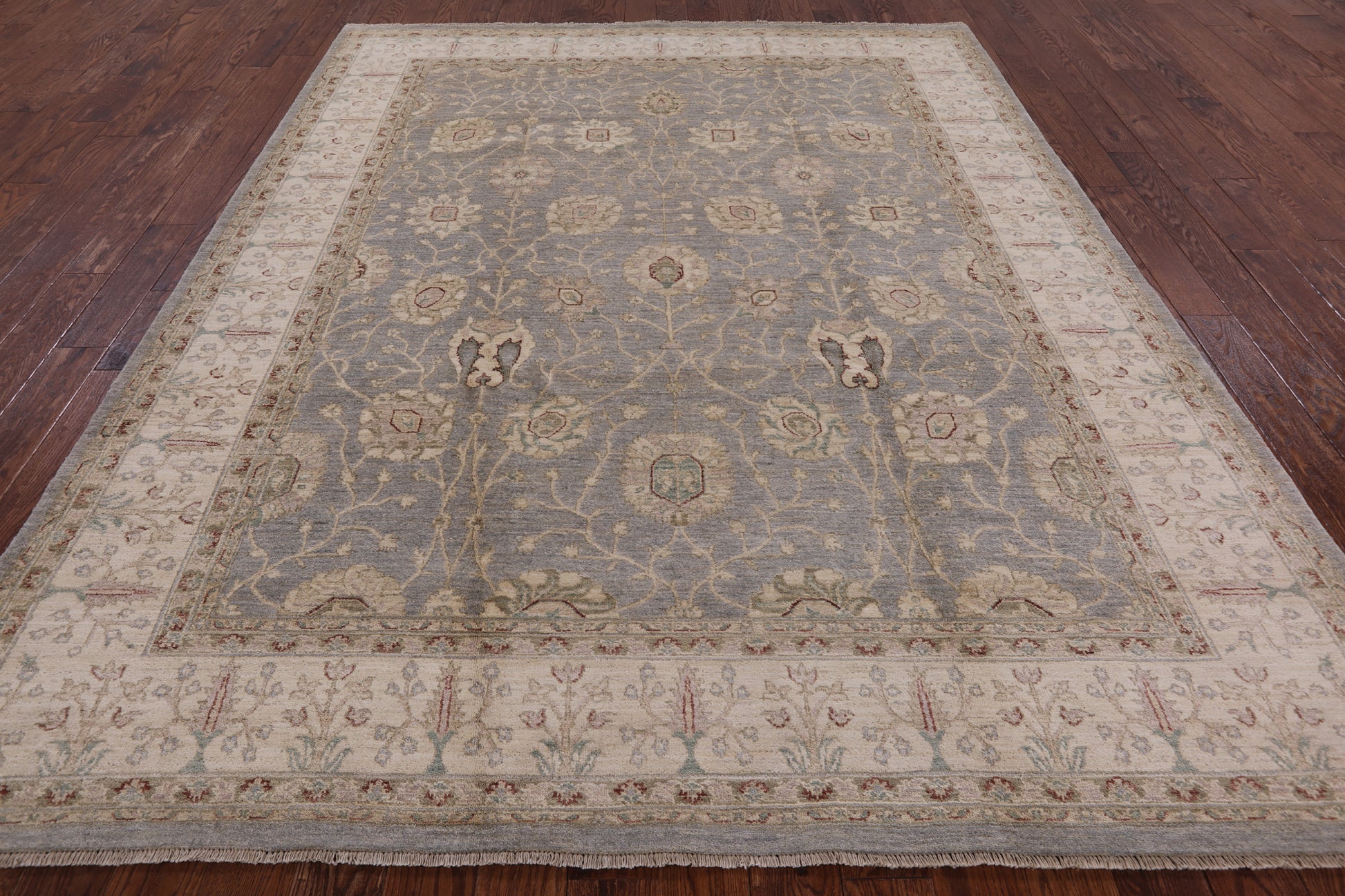 Grey Peshawar Hand Knotted Wool Rug - 8' 3" X 10' 2" - Golden Nile