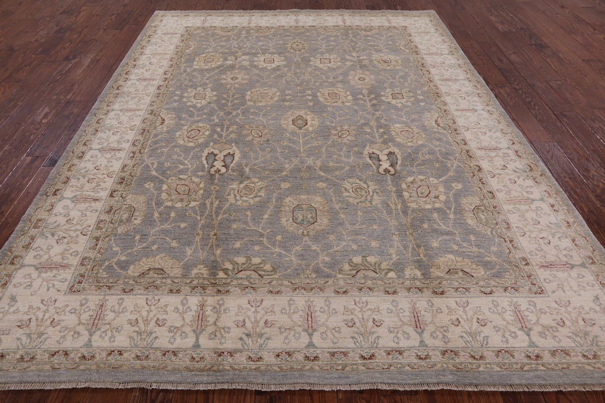 Grey Peshawar Hand Knotted Wool Rug - 8' 3" X 10' 2" - Golden Nile