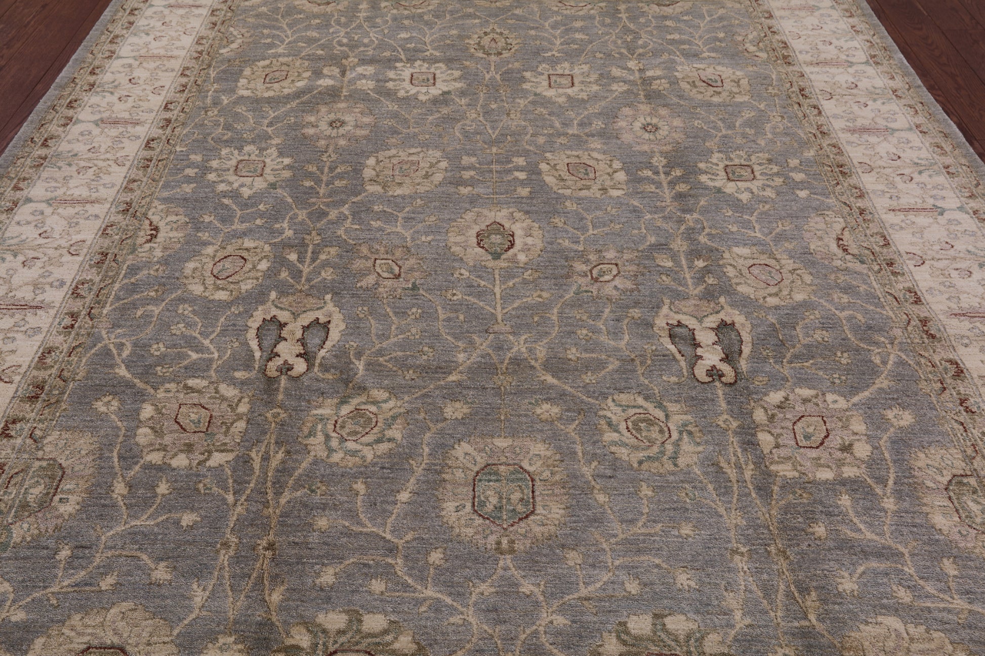 Grey Peshawar Hand Knotted Wool Rug - 8' 3" X 10' 2" - Golden Nile