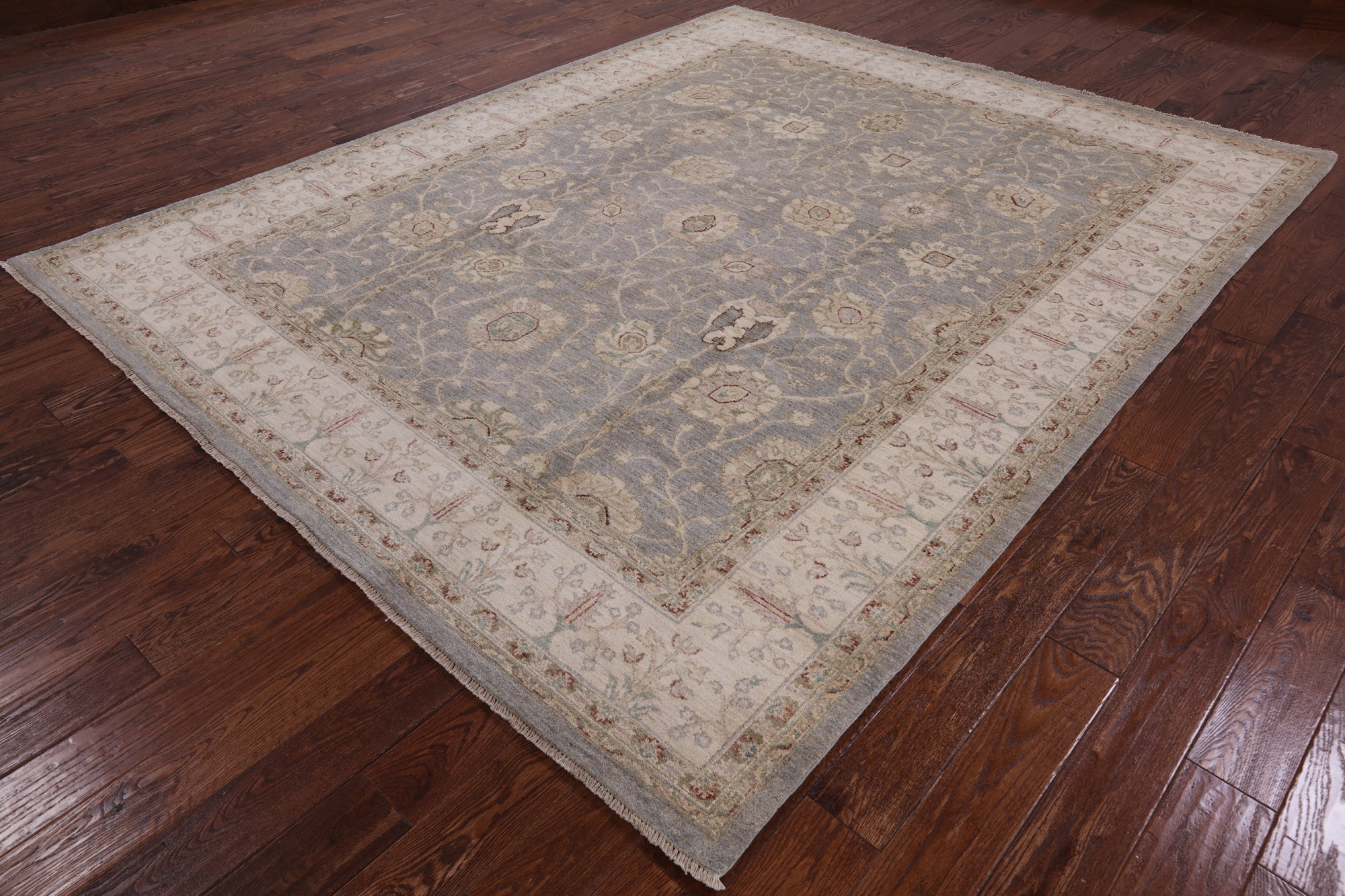 Grey Peshawar Hand Knotted Wool Rug - 8' 3" X 10' 2" - Golden Nile