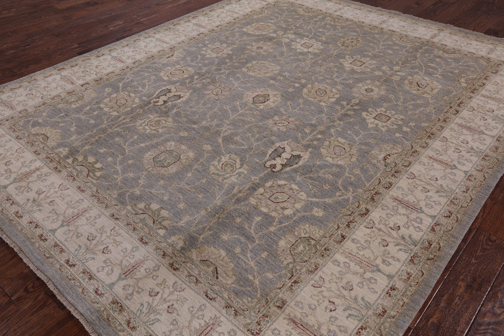 Grey Peshawar Hand Knotted Wool Rug - 8' 3" X 10' 2" - Golden Nile