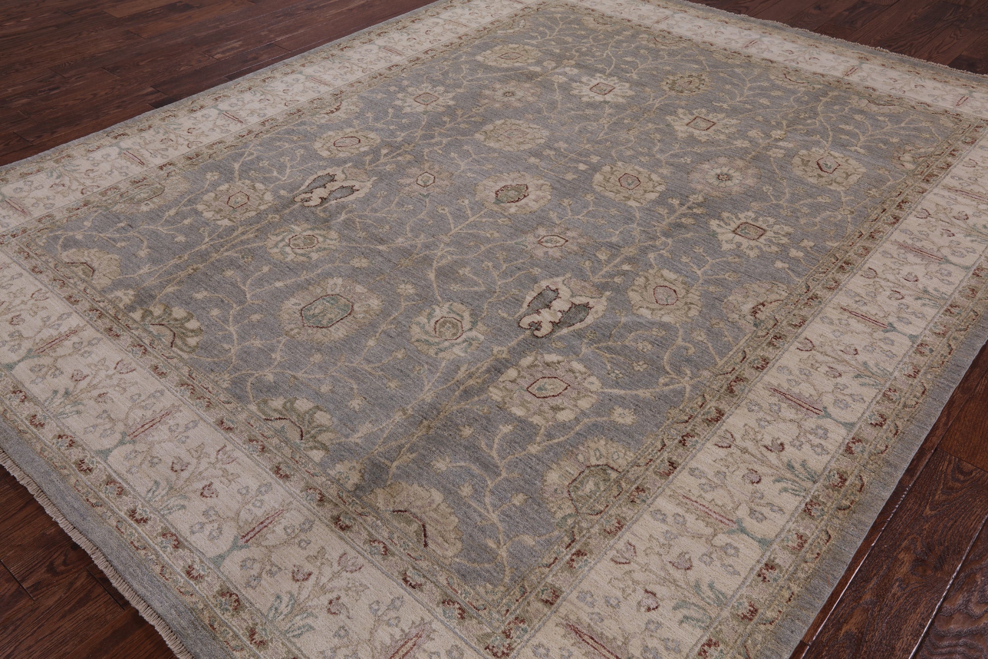 Grey Peshawar Hand Knotted Wool Rug - 8' 3" X 10' 2" - Golden Nile